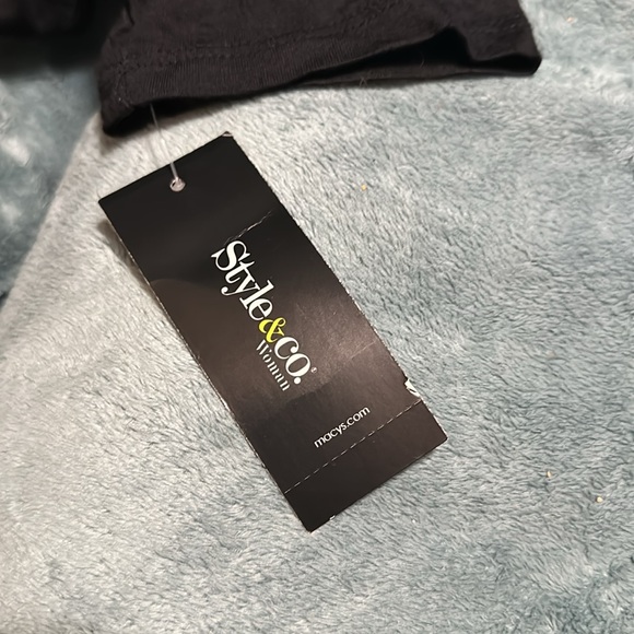 Style & co Woman 2X Ebony Black long sleeved top New - Picture 4 of 7